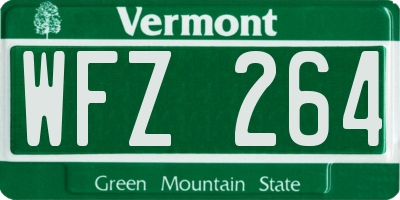 VT license plate WFZ264