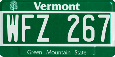 VT license plate WFZ267