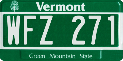 VT license plate WFZ271