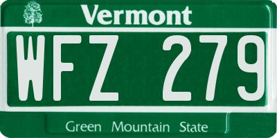 VT license plate WFZ279