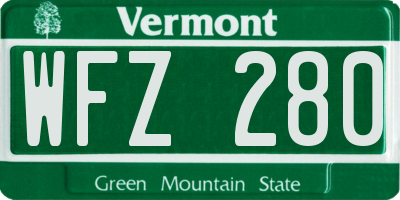 VT license plate WFZ280