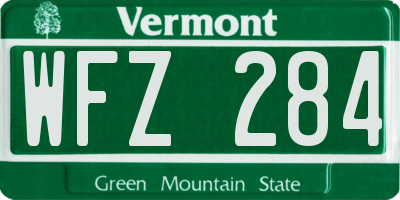 VT license plate WFZ284