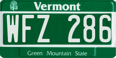 VT license plate WFZ286