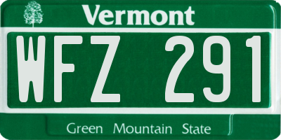 VT license plate WFZ291