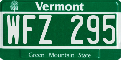 VT license plate WFZ295