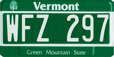 VT license plate WFZ297