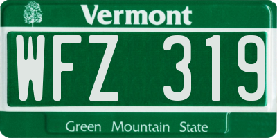 VT license plate WFZ319