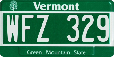 VT license plate WFZ329