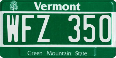 VT license plate WFZ350