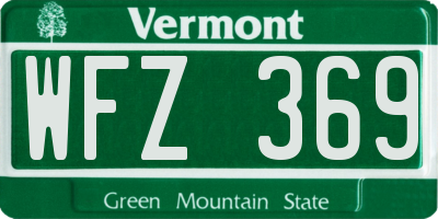VT license plate WFZ369