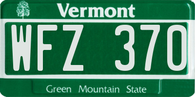 VT license plate WFZ370