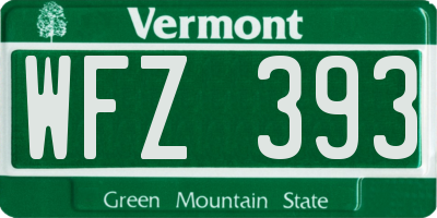 VT license plate WFZ393