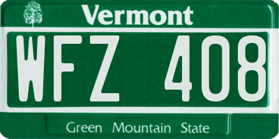 VT license plate WFZ408