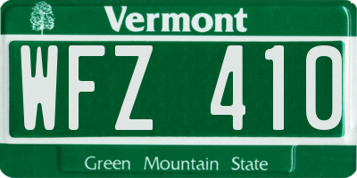 VT license plate WFZ410
