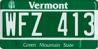 VT license plate WFZ413