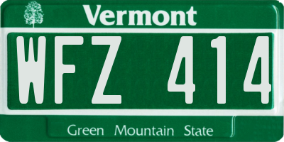 VT license plate WFZ414