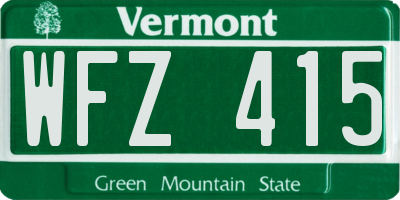 VT license plate WFZ415
