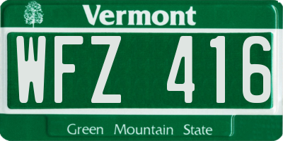 VT license plate WFZ416