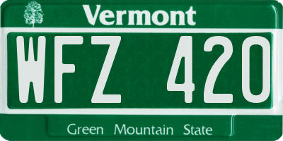 VT license plate WFZ420