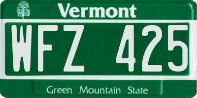 VT license plate WFZ425