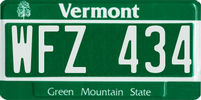 VT license plate WFZ434
