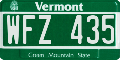 VT license plate WFZ435