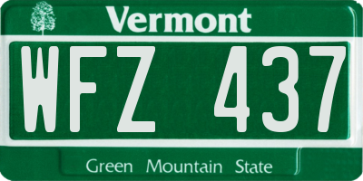 VT license plate WFZ437
