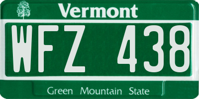 VT license plate WFZ438