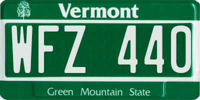VT license plate WFZ440