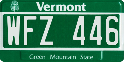 VT license plate WFZ446