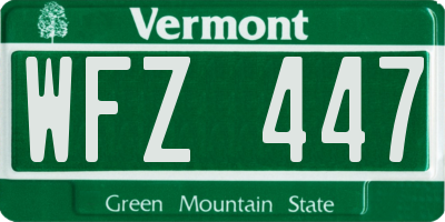 VT license plate WFZ447