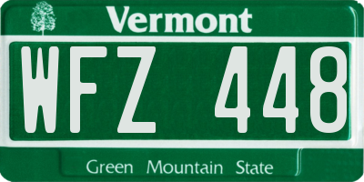 VT license plate WFZ448