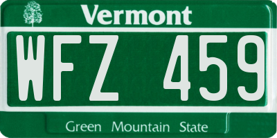 VT license plate WFZ459