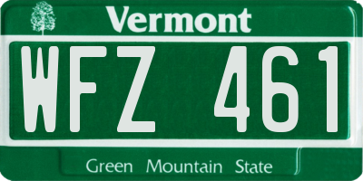 VT license plate WFZ461
