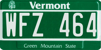 VT license plate WFZ464