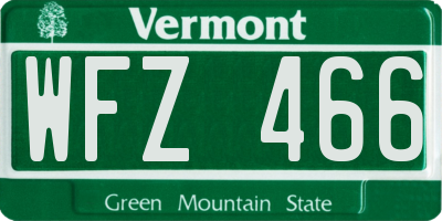 VT license plate WFZ466