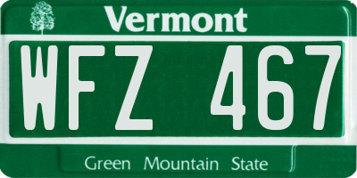 VT license plate WFZ467