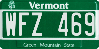 VT license plate WFZ469