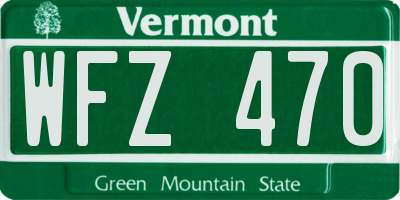VT license plate WFZ470
