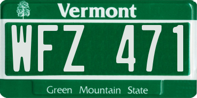 VT license plate WFZ471