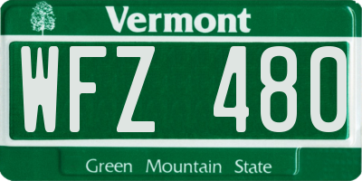VT license plate WFZ480
