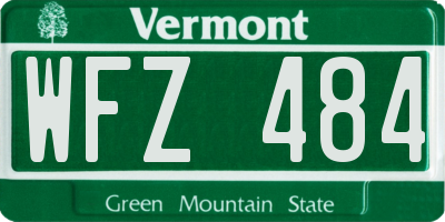 VT license plate WFZ484