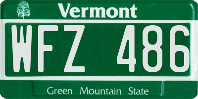 VT license plate WFZ486