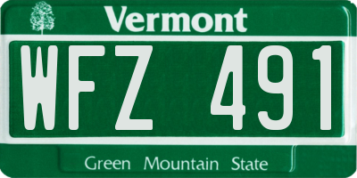 VT license plate WFZ491