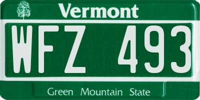 VT license plate WFZ493