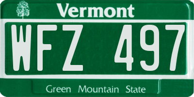 VT license plate WFZ497