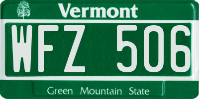 VT license plate WFZ506