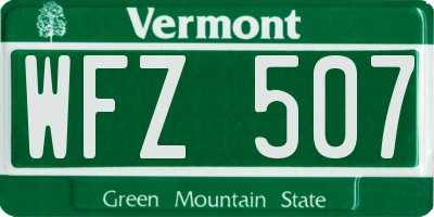 VT license plate WFZ507