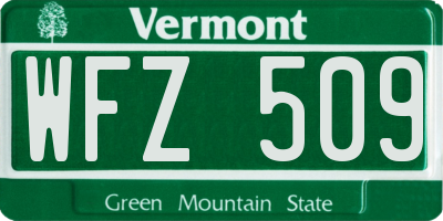 VT license plate WFZ509