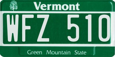 VT license plate WFZ510